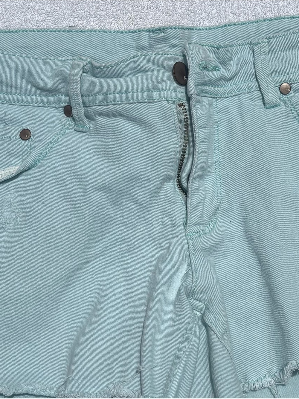 Faded Glory Light Aqua Denim Jean Shorts